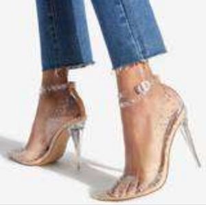 Rhinestone studded ankle strap pumps